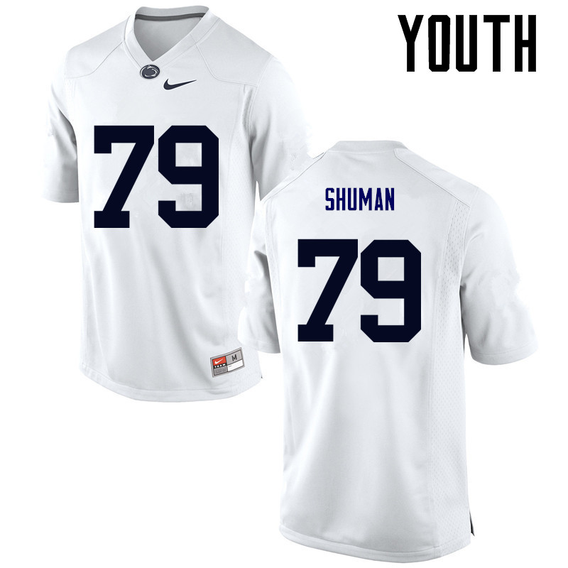 Youth Penn State Nittany Lions #79 Charlie Shuman College Football Jerseys-White - Click Image to Close